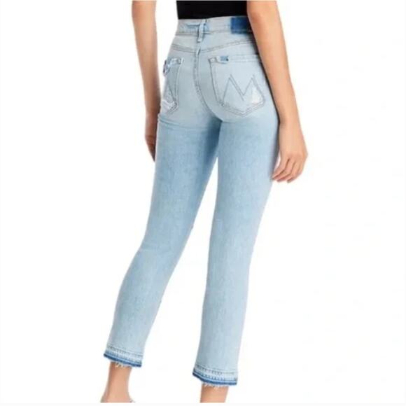 MOTHER Jeans 25 Blue The Rascal Ankle Undone Hem Distressed Vacation Temptation - Picture 15 of 15